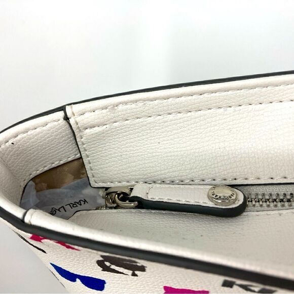 NWT Karl Lagerfeld Paris Adele Multi Color Logo Tote - Picture 7 of 11